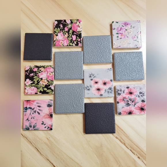 Mini Tiles Mix Styles Bundle, Mosaic, Projects Embellishments 12 Pieces - Picture 2 of 3